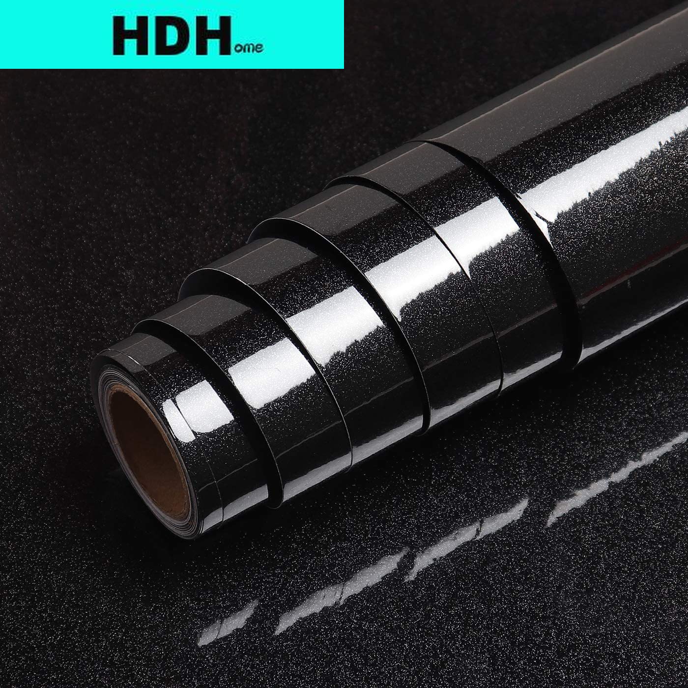 Glitter Vinyl Roll - بريق أسود الاتصال ورقة ل كونترتوب