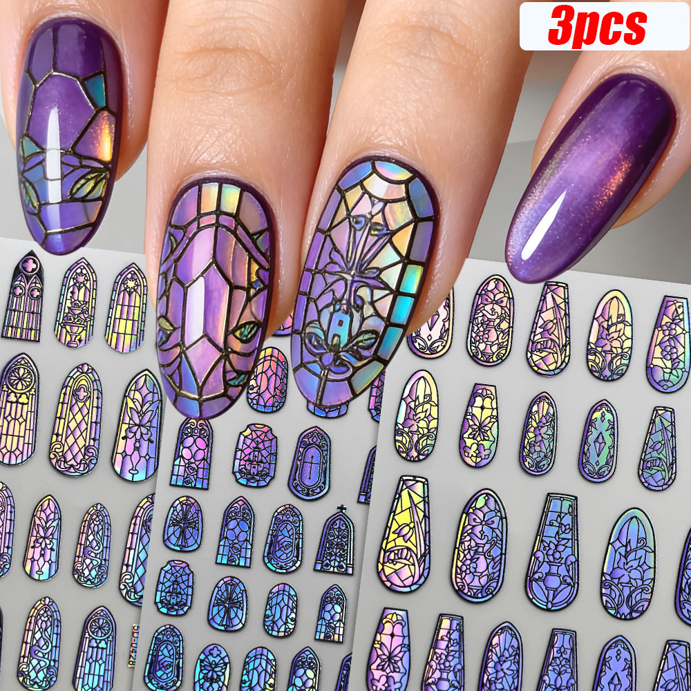 ملصقات أظافر زجاجية براقة ثلاث - مراجعة Glitter Vinyl Roll وسعره