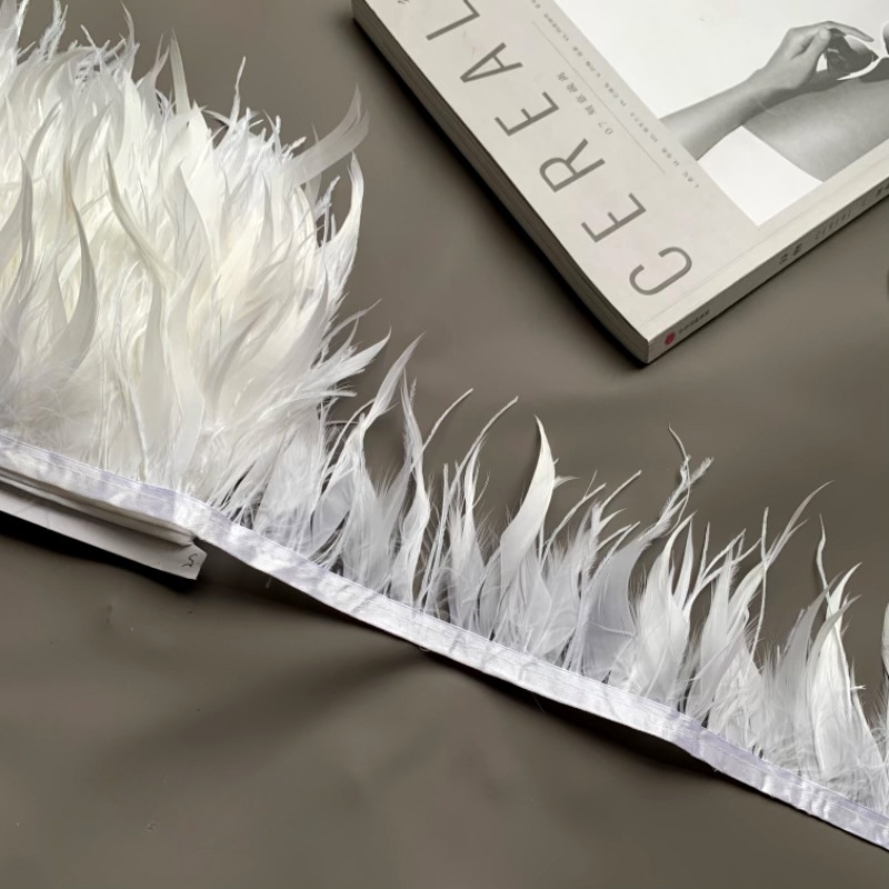 شريط ريش نعام ملون بطول 10 أمت - مراجعة Fringe Ribbon Sewing وسعره