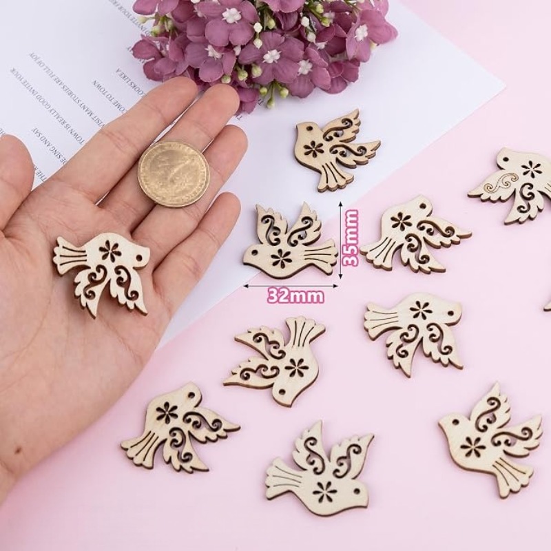 50 قطعة من قطع خشبية غير مكتمل - مراجعة Craft Embellishments وسعره