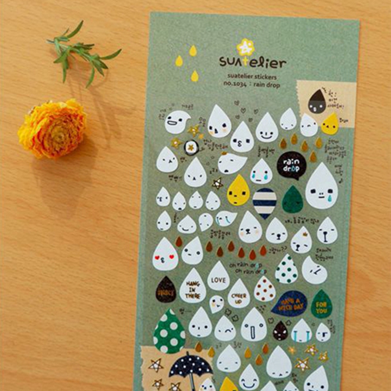 كوريا Suatelier قطرة المطر ملص - مراجعة Embellishments For Scrapbooking وسعره